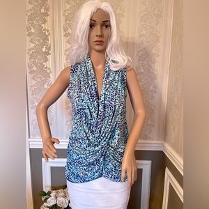 NWT!🤩Jennifer Lopez!🤩V-neck scoop/women’s size-S/aqua/purple/white